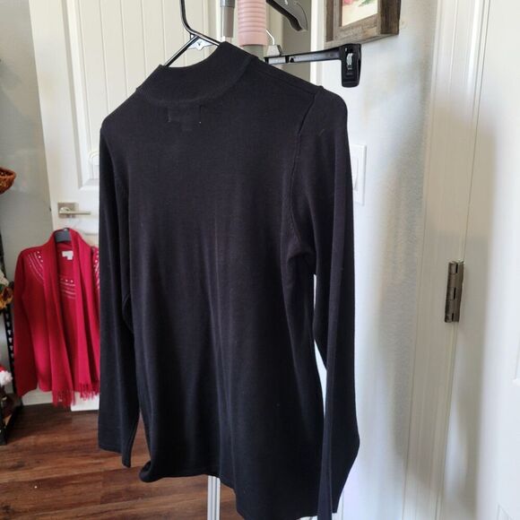 Carolyn Taylor Womens Sweater Size S Mock Neck rhinestone shoulder class staple - Picture 9 of 10